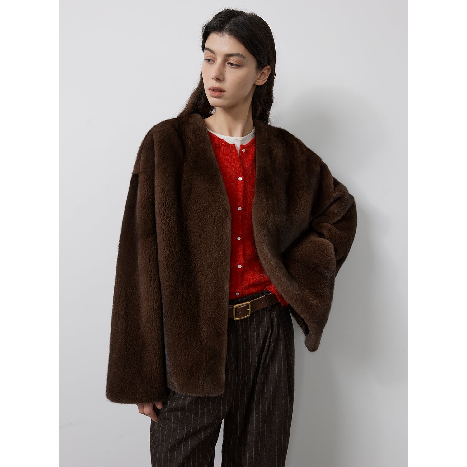 Louvre Mink V-Neck Jacket – Firelady Fur