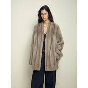 Firelady Fur Imported Kopenhagen Purple-Label Female Mink Full-Skin Woven V-Neck Fur Coat “Fairy Mountain Dew”
