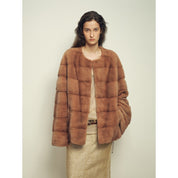 Fireladyfur Women's Purple Label Mink Coat | Horizontal Spine Tailoring | Mink Fur Outerwear“Legacy Mink”