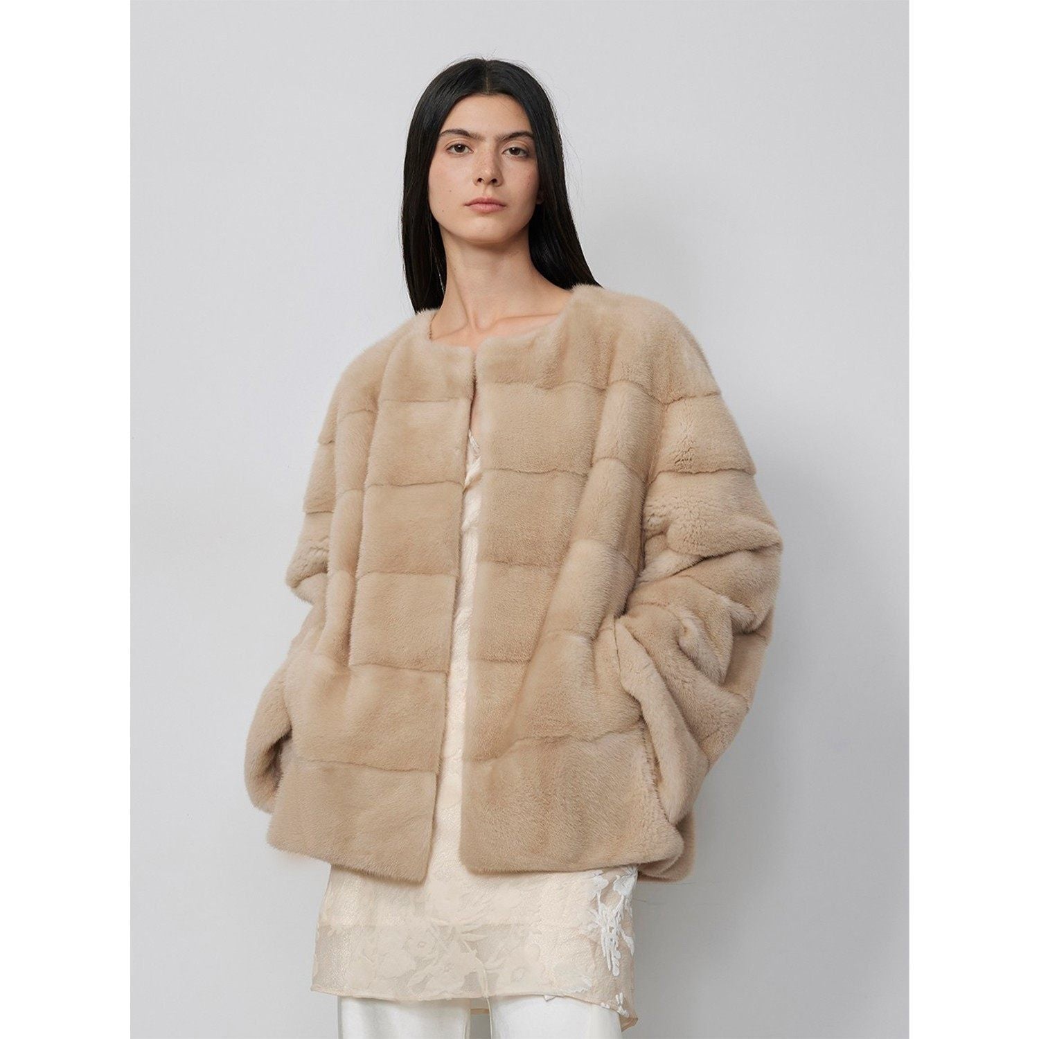 Fireladyfur Women's Purple Label Mink Coat | Horizontal Spine Tailoring | Mink Fur Outerwear“Legacy Mink”