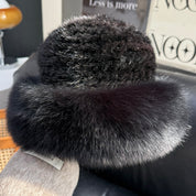 Mink fur hat women autumn winter fox fur bucket hat