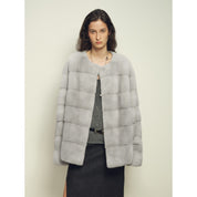 Fireladyfur Women's Purple Label Mink Coat | Horizontal Spine Tailoring | Mink Fur Outerwear“Legacy Mink”