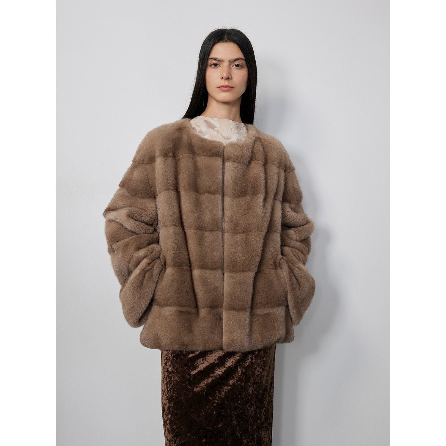 Fireladyfur Women's Purple Label Mink Coat | Horizontal Spine Tailoring | Mink Fur Outerwear“Legacy Mink”