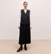 THE ARTM Women's Oversized Blazer Suit Set - Wide Shoulder Wool Jacket with Vest