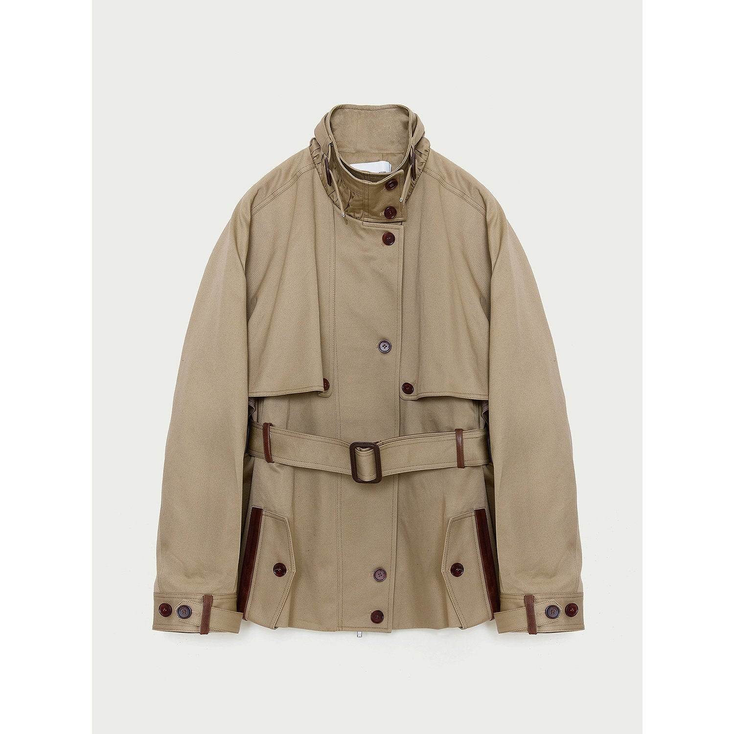 Firelady Fur Women's Belted Trench Coat - Drop Shoulder Short Jacket “Retro Traveler Style”