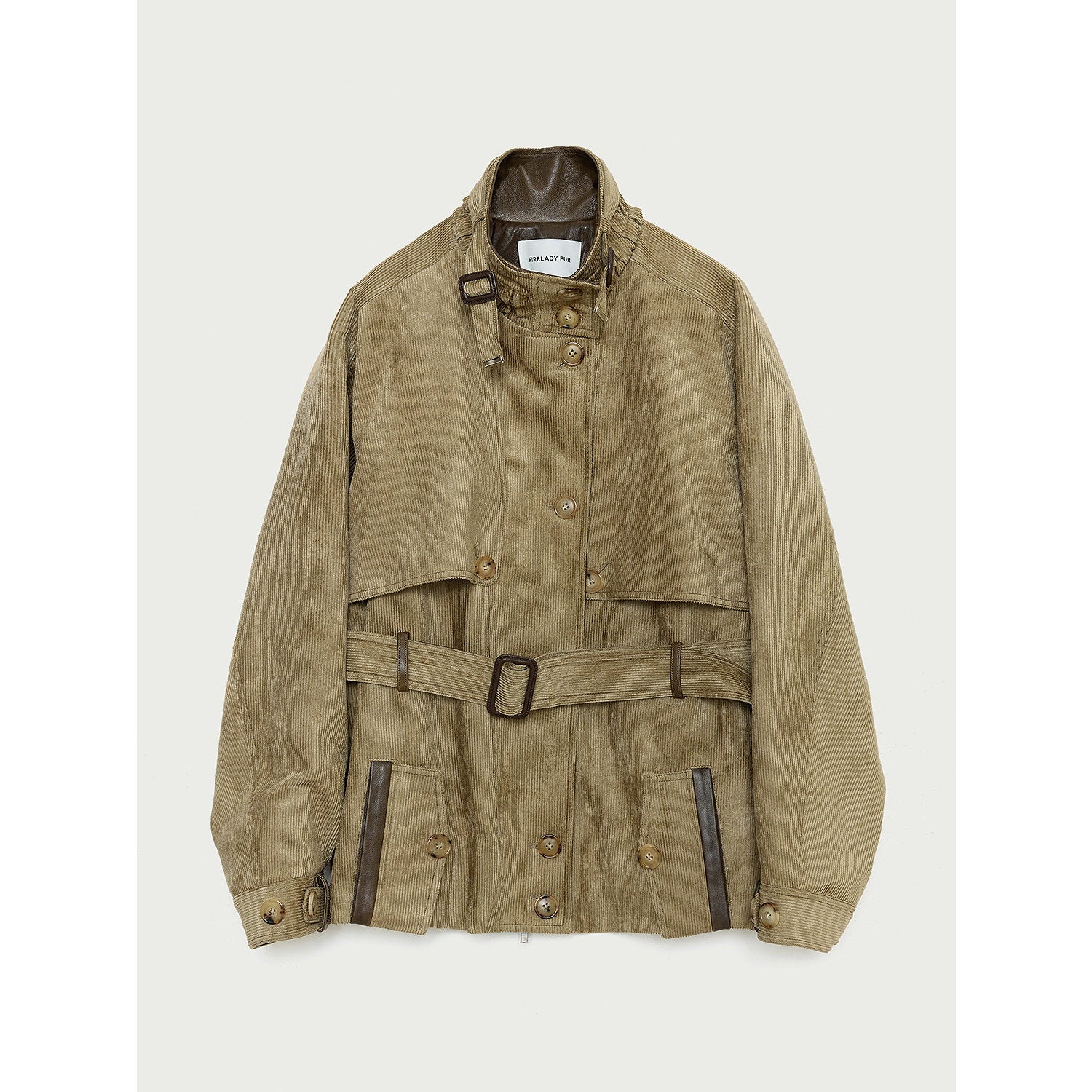 Firelady Fur Women's Belted Trench Coat - Drop Shoulder Short Jacket “Retro Traveler Style”