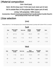 THE ARTM Women's Oversized Blazer Suit Set - Wide Shoulder Wool Jacket with Vest