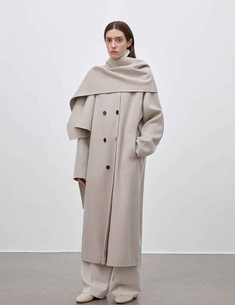 "Assassin's Creed" removable scarf collar, woolen coat for women, autumn and winter coat - variant_title