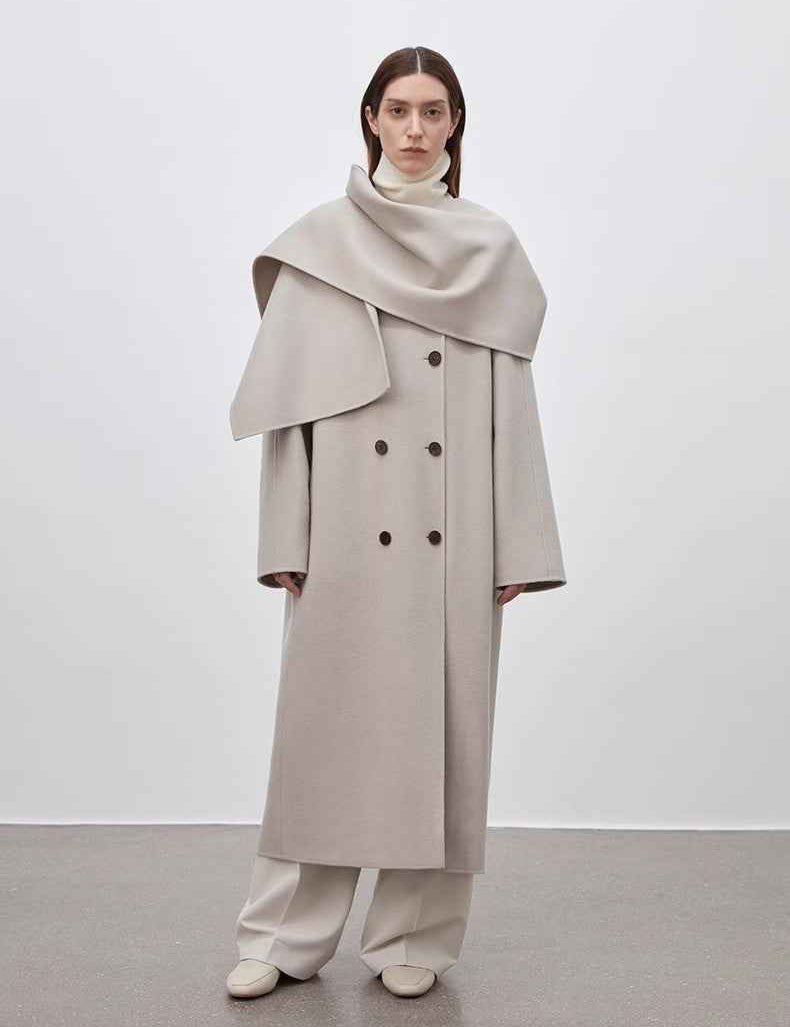 "Assassin's Creed" removable scarf collar, woolen coat for women, autumn and winter coat - variant_title