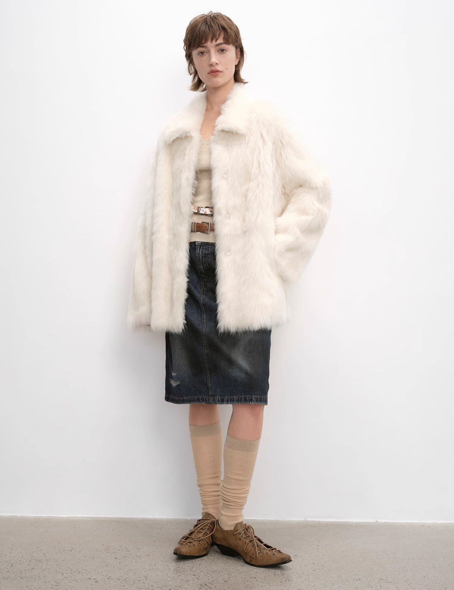 "Autumn Exclusive" Imported Tuscan sheepskin short lapel fur coat - variant_title