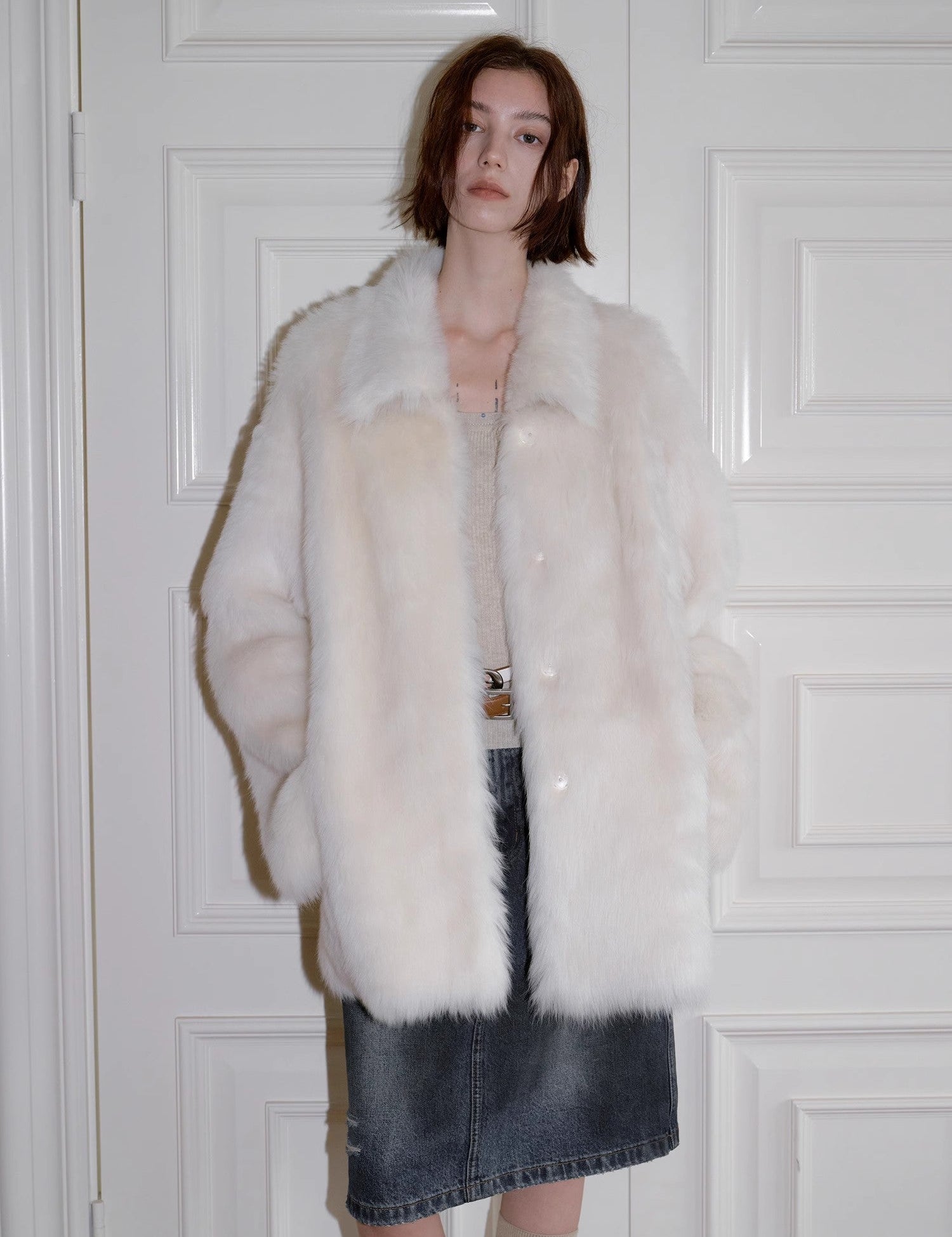 "Autumn Exclusive" Imported Tuscan sheepskin short lapel fur coat - variant_title