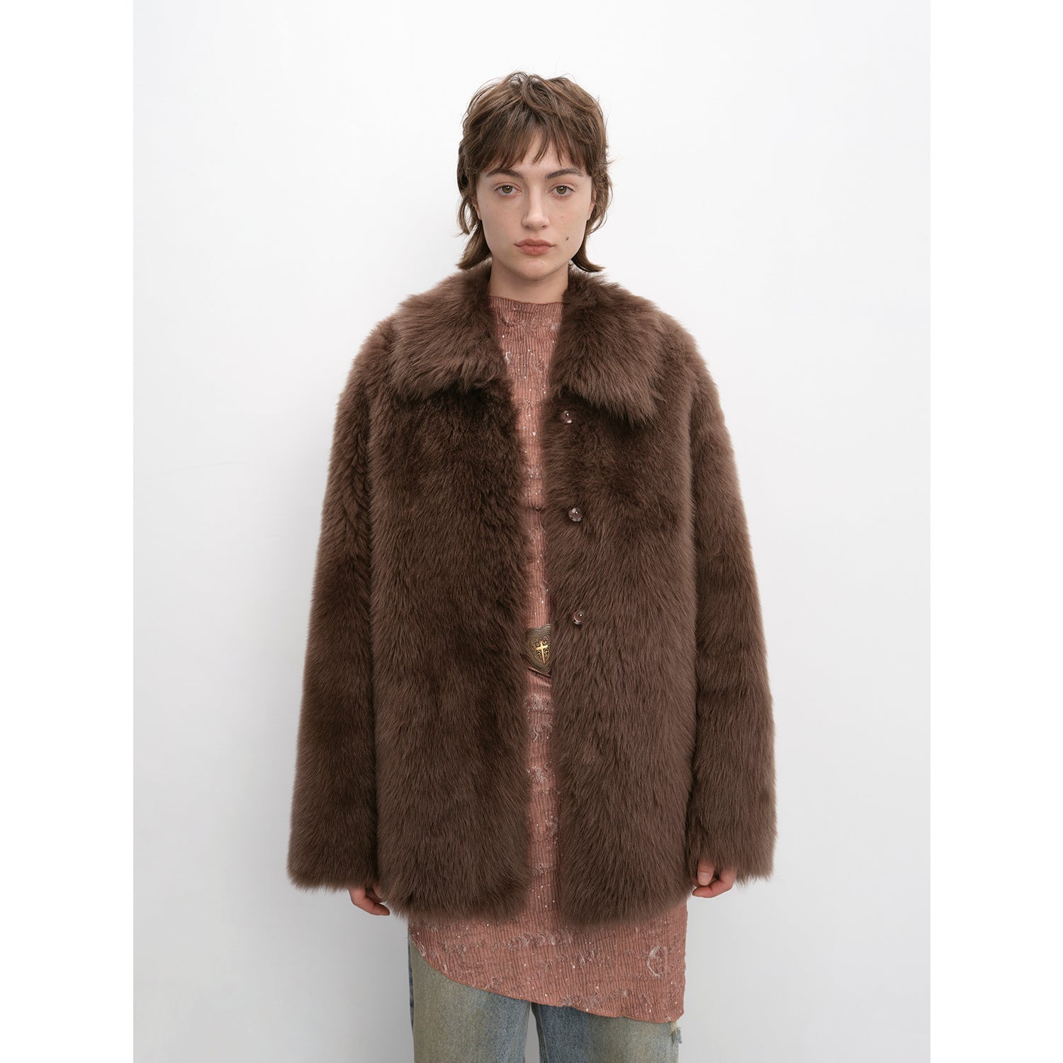 "Autumn Exclusive" Imported Tuscan sheepskin short lapel fur coat - variant_title