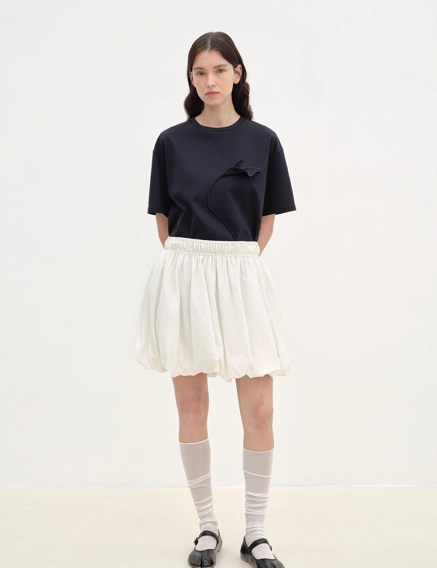 "Bubble Park" elastic waist three - dimensional flower bud new skirt - variant_title