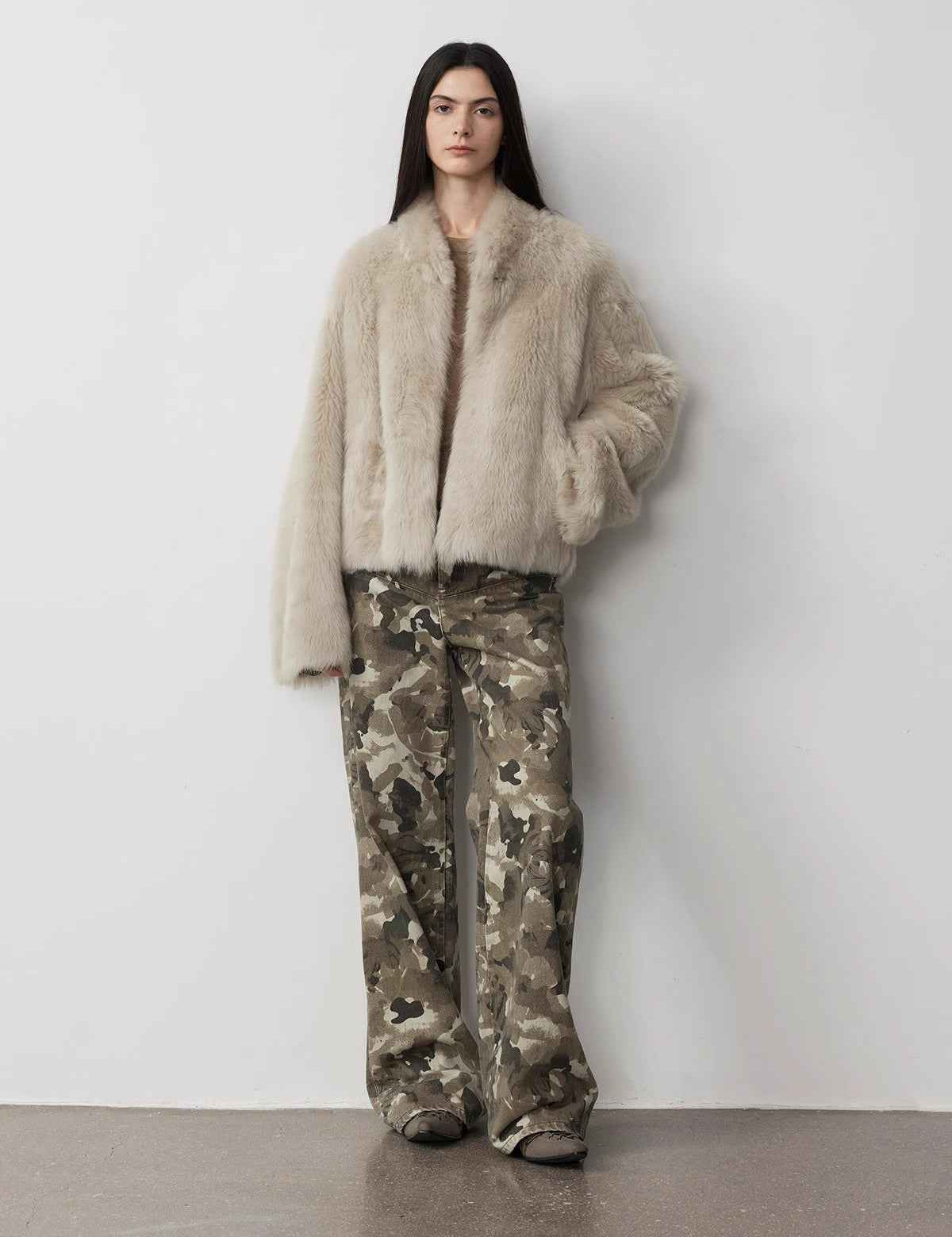 "Camouflage Charm " Cool, Trendy, Unique, and Personalized Original Camouflage Print Washed Loose Straight - Leg Denim Jeans - variant_title