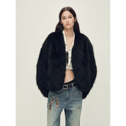 Firelady Fur Women‘s Fox Fur Coat with Hand - Sprayed Ombré Finish | Saga Furs, V - Neck Design"Gone with the Wind" - variant_title