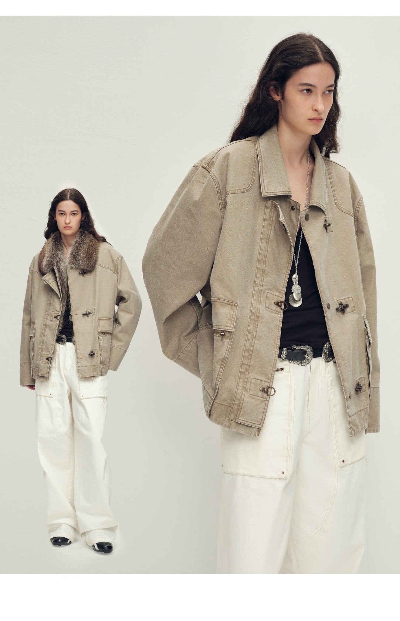 Firelady Fur Women's Goose Down Fur Parka with Detachable Raccoon Fur Hood“Hearthside Simmer” - variant_title