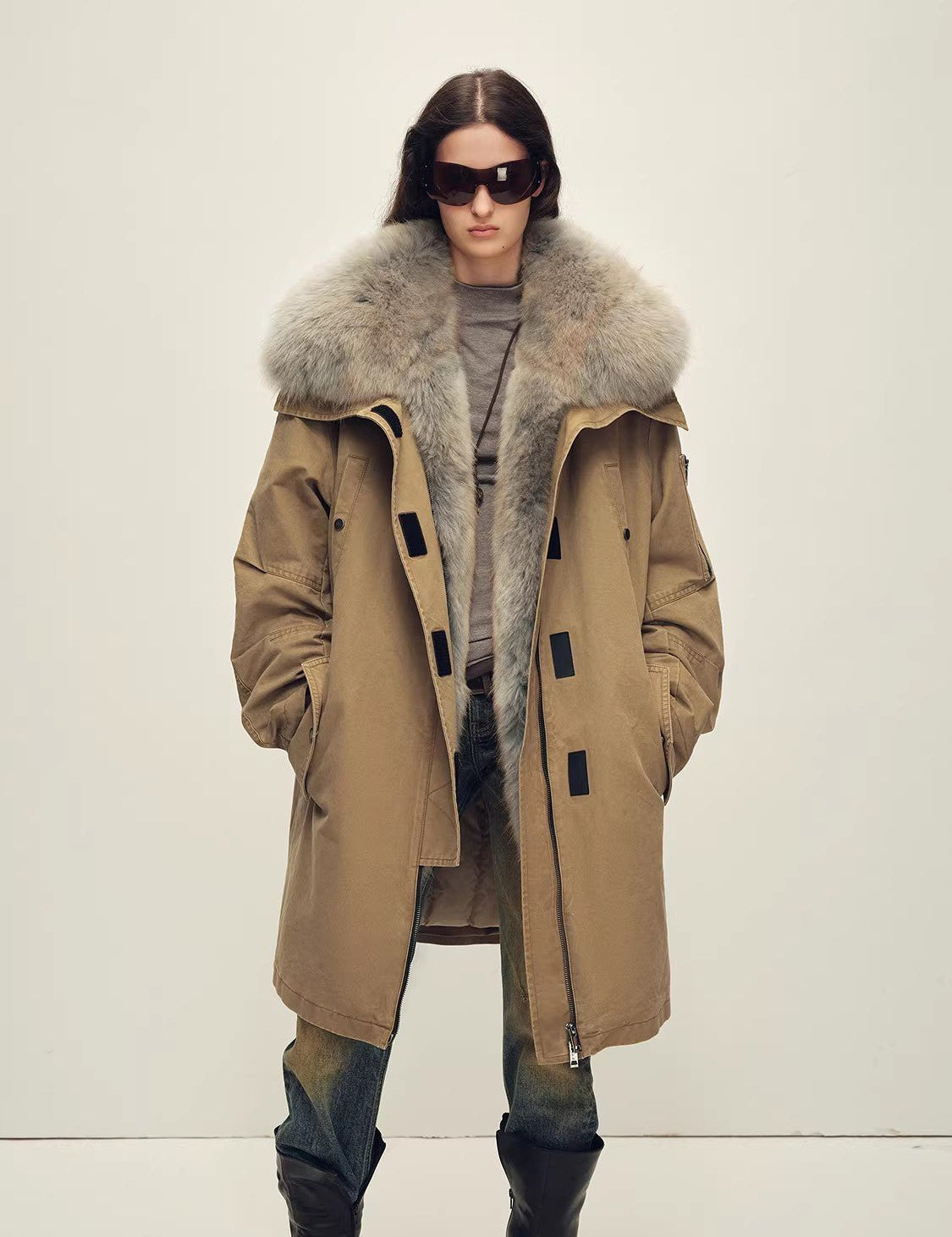 Firelady Fur Women's OVERSIZE Raccoon Fur Down Parka with Multi - Wear Design "Swan Feather Collection" - variant_title