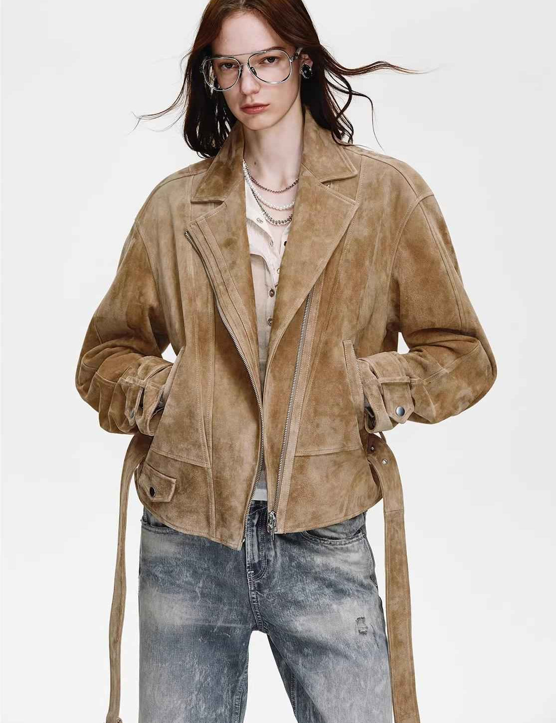 Firelady Fur Women's Sheepskin Moto Jacket 'Modern Times' - Trendy Biker Coat