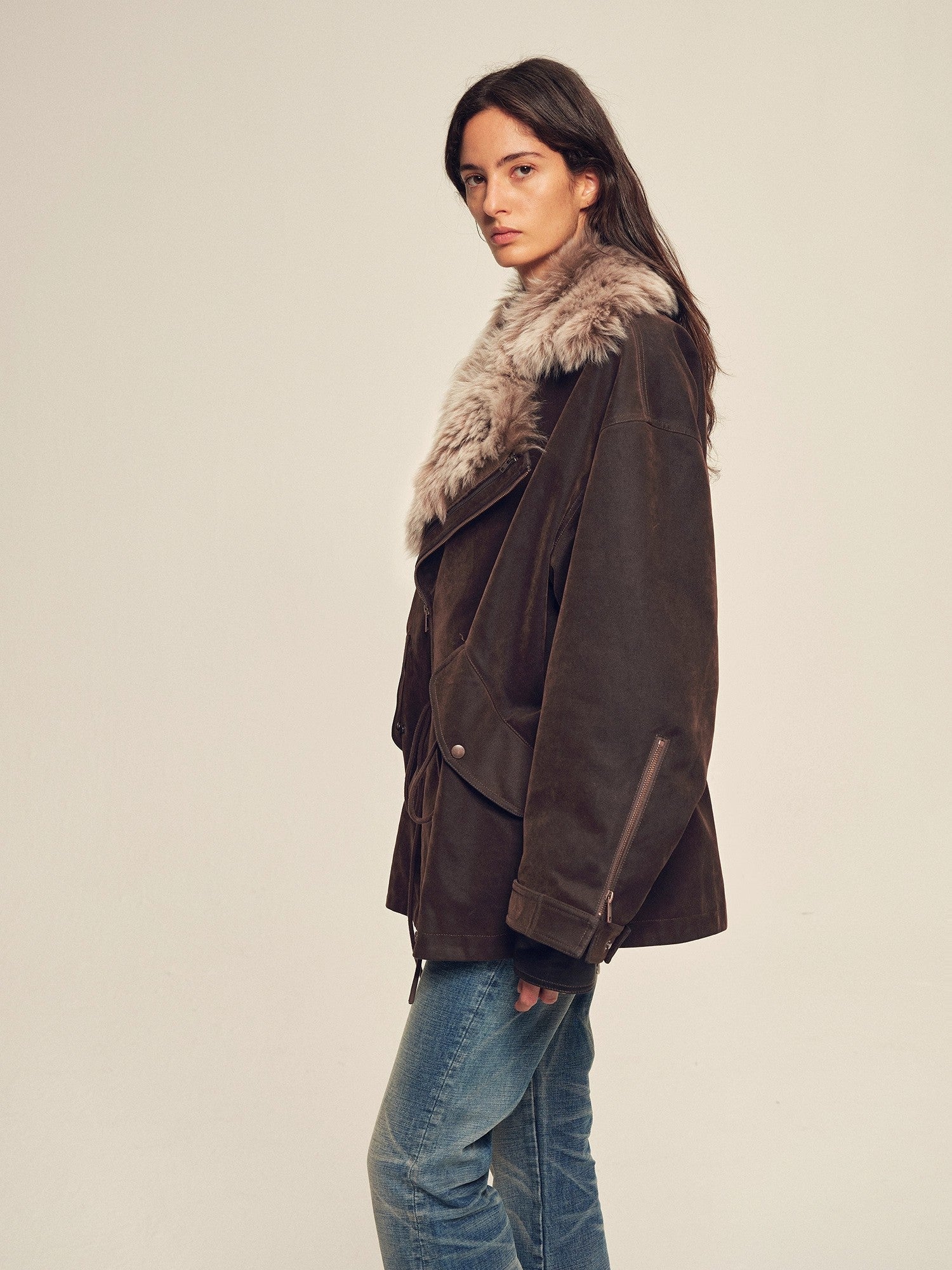 Firelady women's fur parka coat with two - tone Tuscan coyote fur collar, "Wilderness Parka" - variant_title