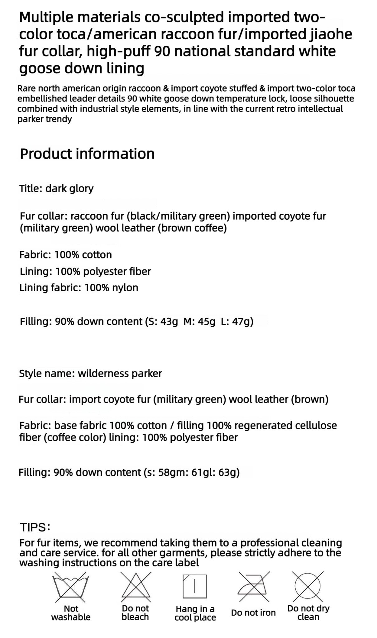 Firelady women's fur parka coat with two - tone Tuscan coyote fur collar, "Wilderness Parka" - variant_title