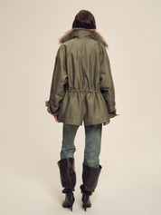 Firelady women's fur parka coat with two - tone Tuscan coyote fur collar, "Wilderness Parka" - variant_title