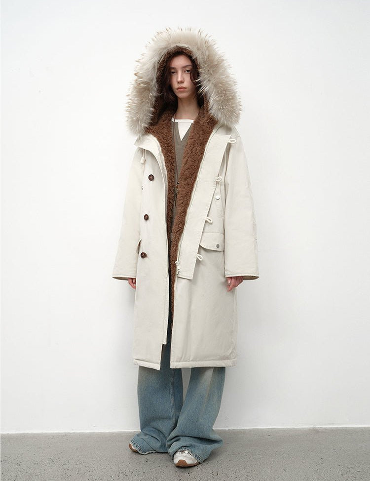 Fireladyfur Women's 90 Duck Down Parka with Raccoon Fur Collar“Manchester City Old Stories II” - variant_title