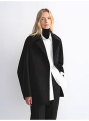 Fireladyfur Women's Cashmere Wool Short Coat with Bat Sleeves"Fleeting Memories" - variant_title