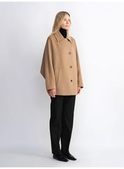 Fireladyfur Women's Cashmere Wool Short Coat with Bat Sleeves"Fleeting Memories" - variant_title