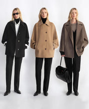 Fireladyfur Women's Cashmere Wool Short Coat with Bat Sleeves"Fleeting Memories" - variant_title