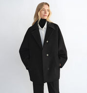 Fireladyfur Women's Cashmere Wool Short Coat with Bat Sleeves"Fleeting Memories" - variant_title