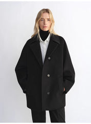 Fireladyfur Women's Cashmere Wool Short Coat with Bat Sleeves"Fleeting Memories" - variant_title