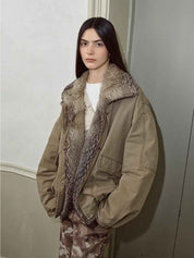 Fireladyfur Women's Fashion Goose Down Parka with Fox Fur Collar“City Cruise” - variant_title