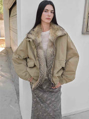 Fireladyfur Women's Fashion Goose Down Parka with Fox Fur Collar“City Cruise” - variant_title