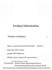 Fireladyfur Women's Fashion Goose Down Parka with Fox Fur Collar“City Cruise” - variant_title