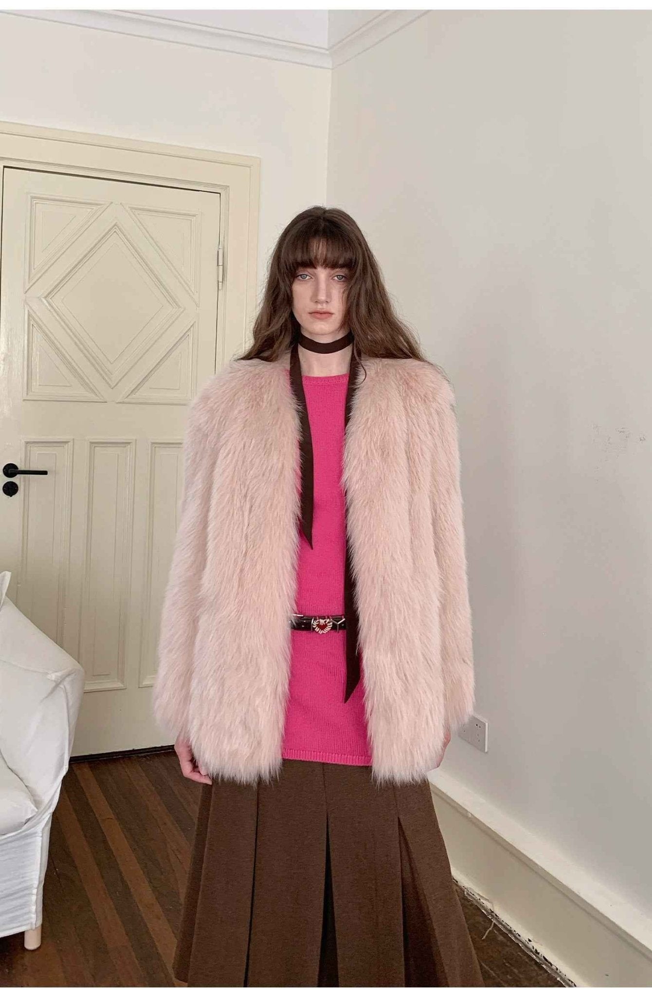 Fireladyfur Women's Finland Saga Fox Fur Fashion Cardigan“Black Sugar” - variant_title