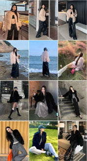 Fireladyfur Women's Finland Saga Fox Fur Fashion Cardigan“Black Sugar” - variant_title