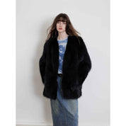 Fireladyfur Women's Finland Saga Fox Fur Fashion Cardigan“Black Sugar” - variant_title