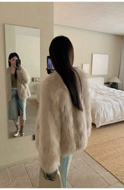 Fireladyfur Women's Finland Saga Fox Fur Fashion Cardigan“Black Sugar” - variant_title