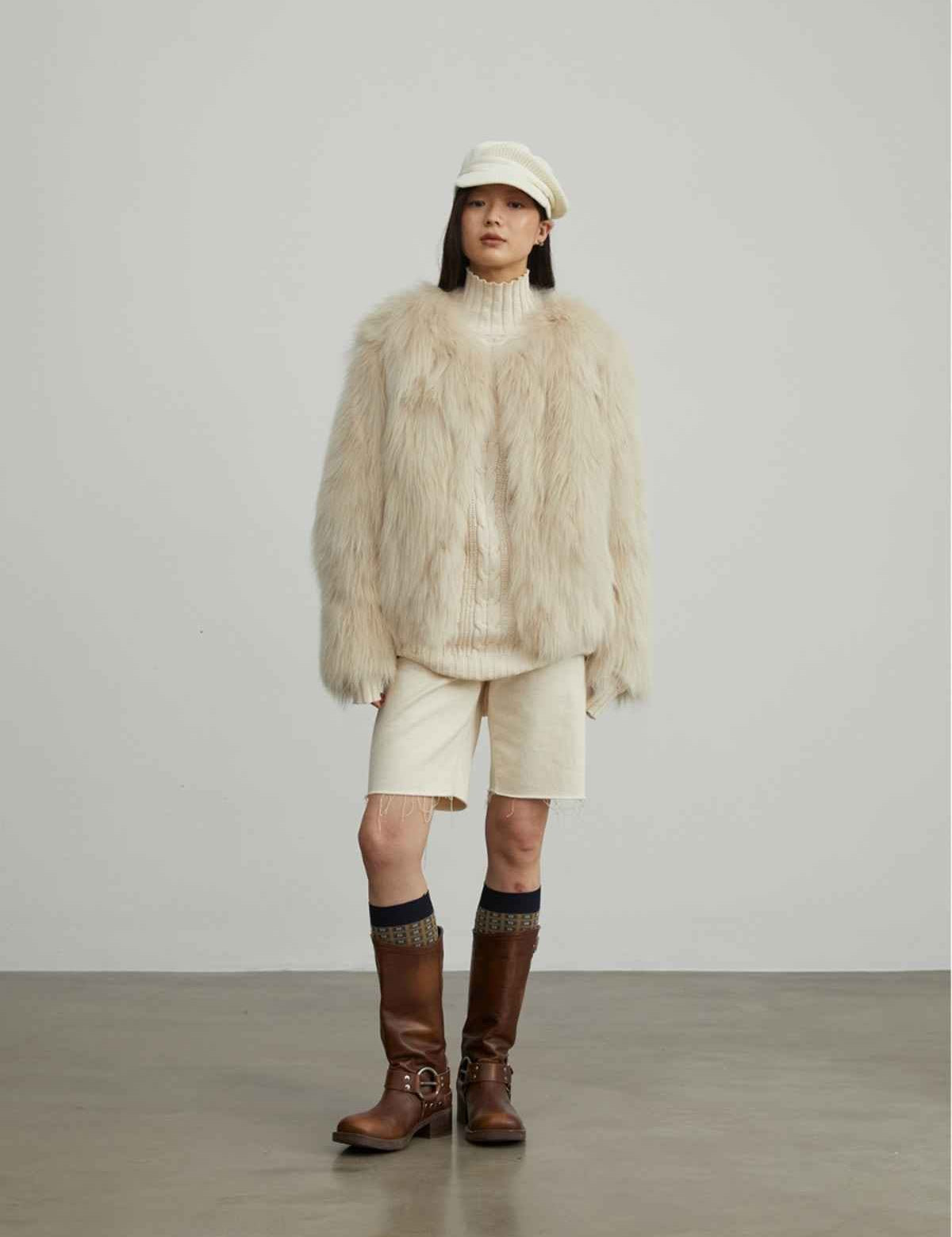 Fireladyfur Women's Fur Coat | Genuine Finnish Fox Fur"Reed Flower" - variant_title