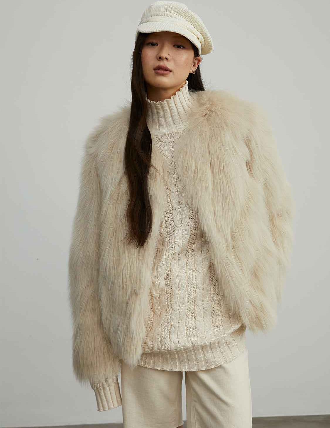 Fireladyfur Women's Fur Coat | Genuine Finnish Fox Fur"Reed Flower" - variant_title