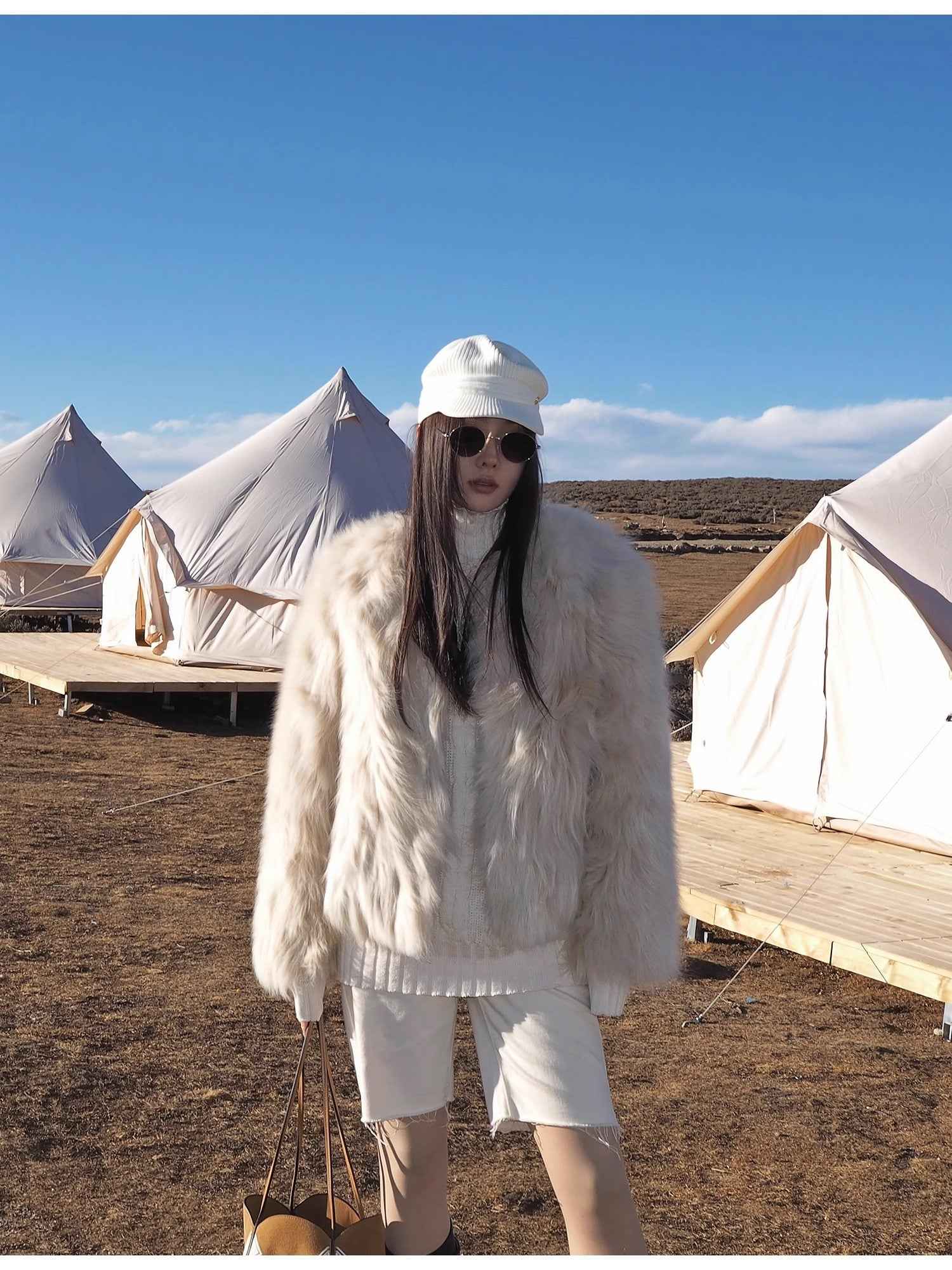 Fireladyfur Women's Fur Coat | Genuine Finnish Fox Fur"Reed Flower" - variant_title