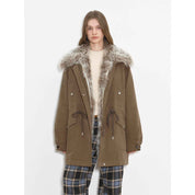 Fireladyfur Women’s Goose Down Parka coat with Toscana Shearling Fur“Green Mile Miracle” - variant_title