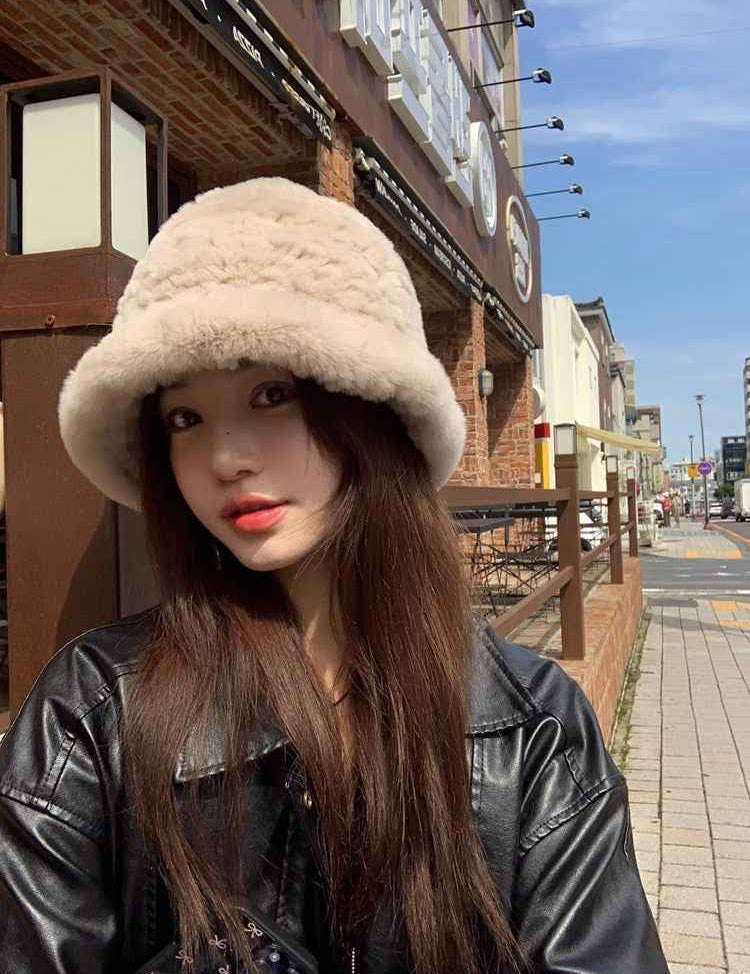 Fireladyfur Women's Hand - Knitted Rex Rabbit Fur Bucket Hat - variant_title