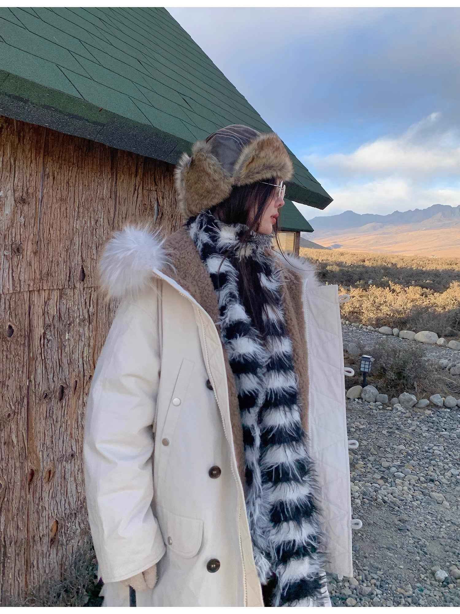 Fireladyfur Women’s Hooded Down Raccoon Fur Collar Parka Cold Weather“Manchester City old story” - variant_title