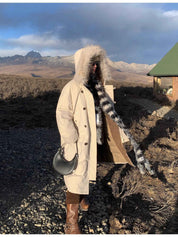 Fireladyfur Women’s Hooded Down Raccoon Fur Collar Parka Cold Weather“Manchester City old story” - variant_title