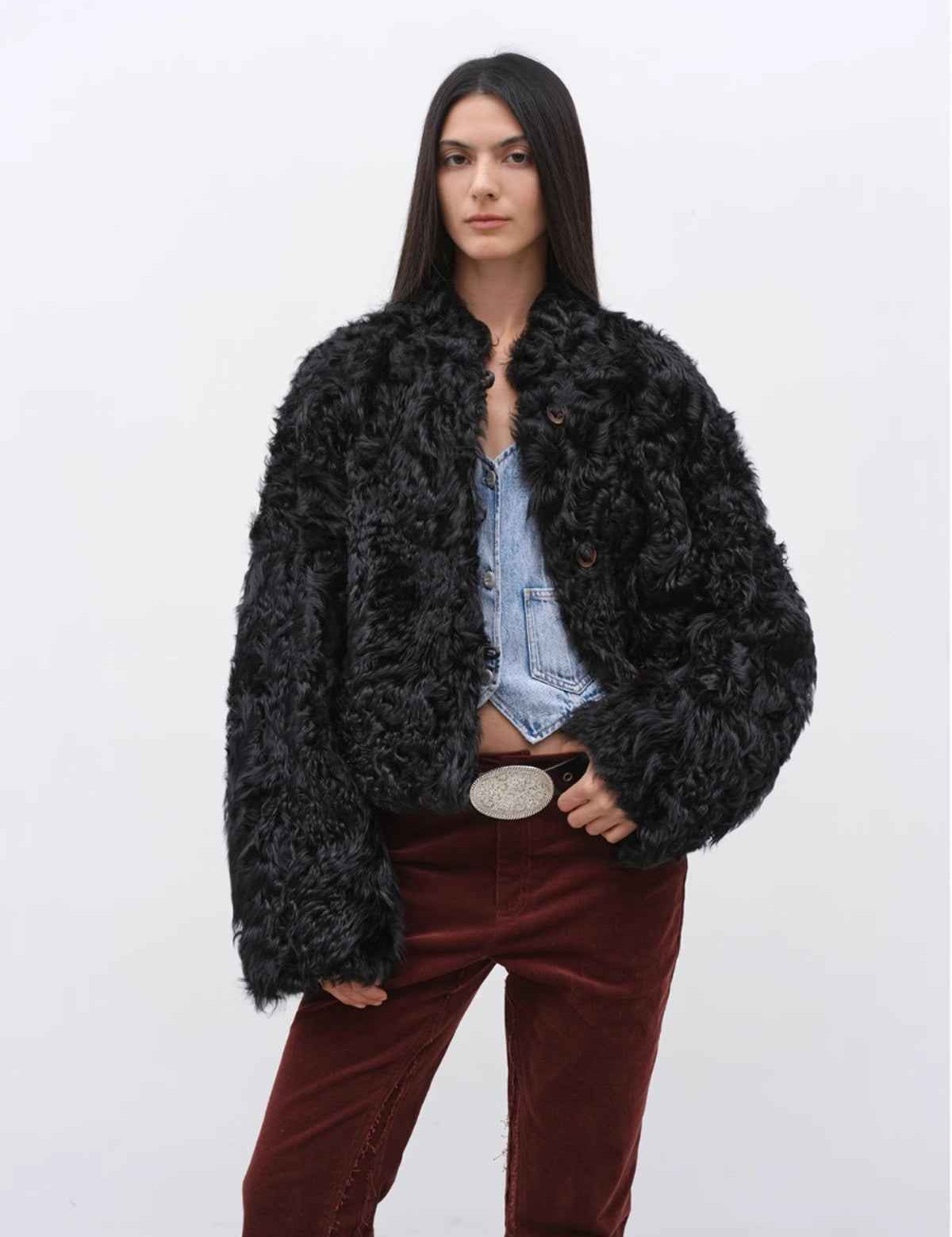 Fireladyfur Women's Imported Sheepskin Coat | New Zealand Wool“Little Bear” - variant_title