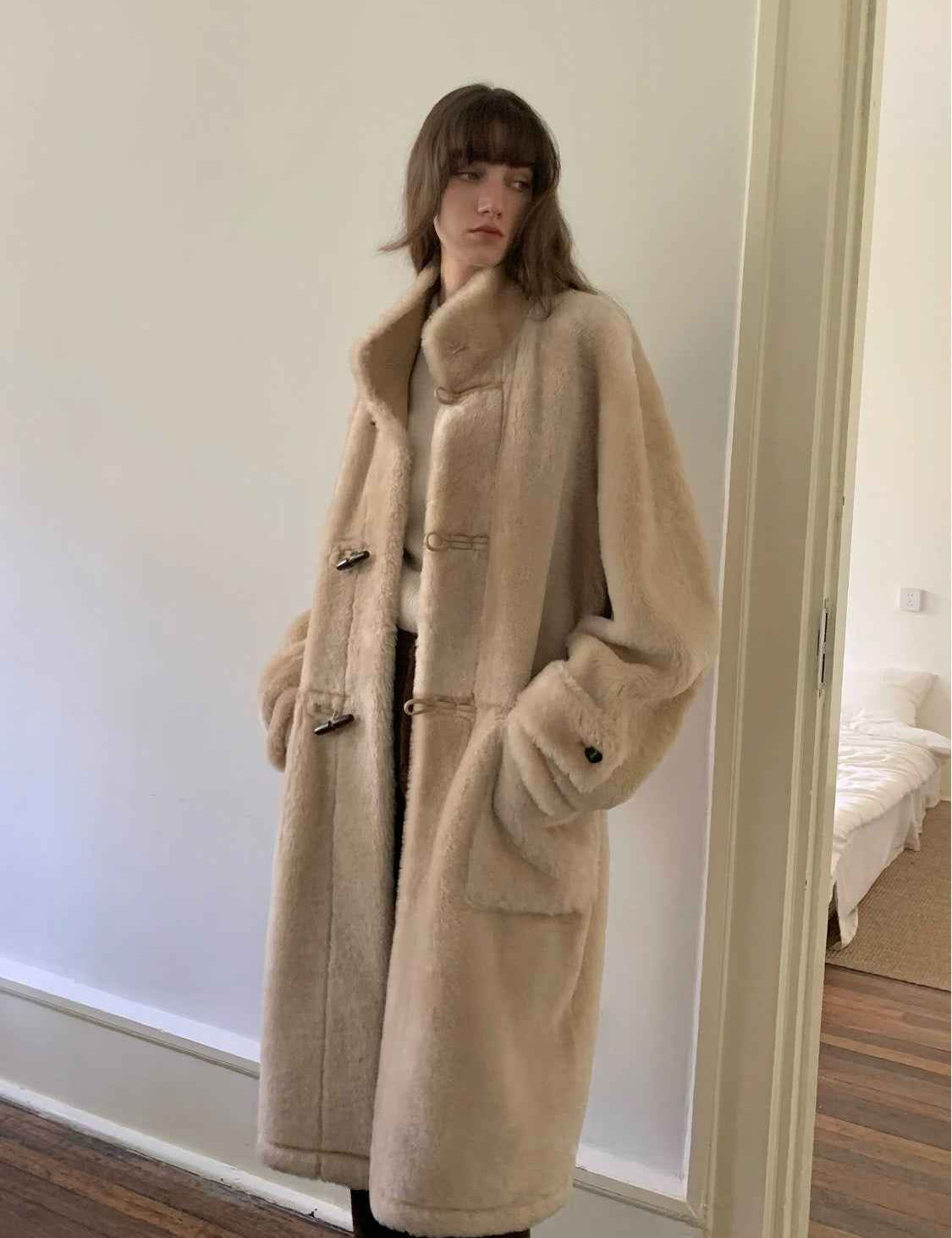 Fireladyfur Women's Long Sheepskin Jacket with Stand Collar“Dreamer” - variant_title