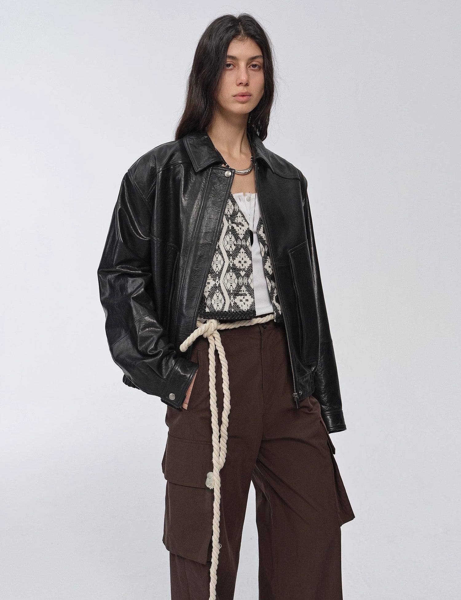 Fireladyfur Women's Retro Work Jacket in Waxed Leather "Fashionable Luke" - variant_title