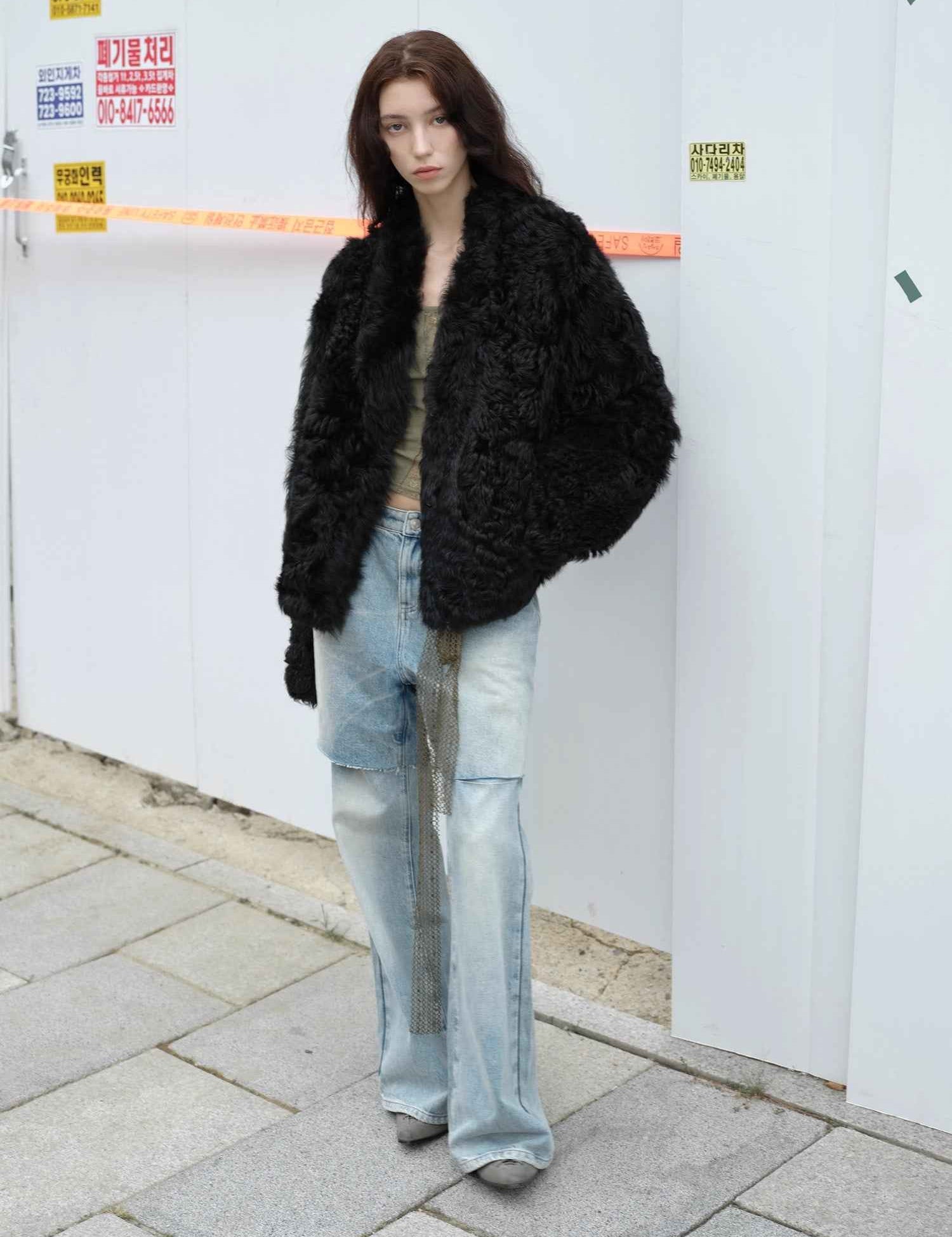 Fireladyfur Women's Reversible Standing Collar Tuscan Sheepskin Coat“Beethoven's Night” - variant_title