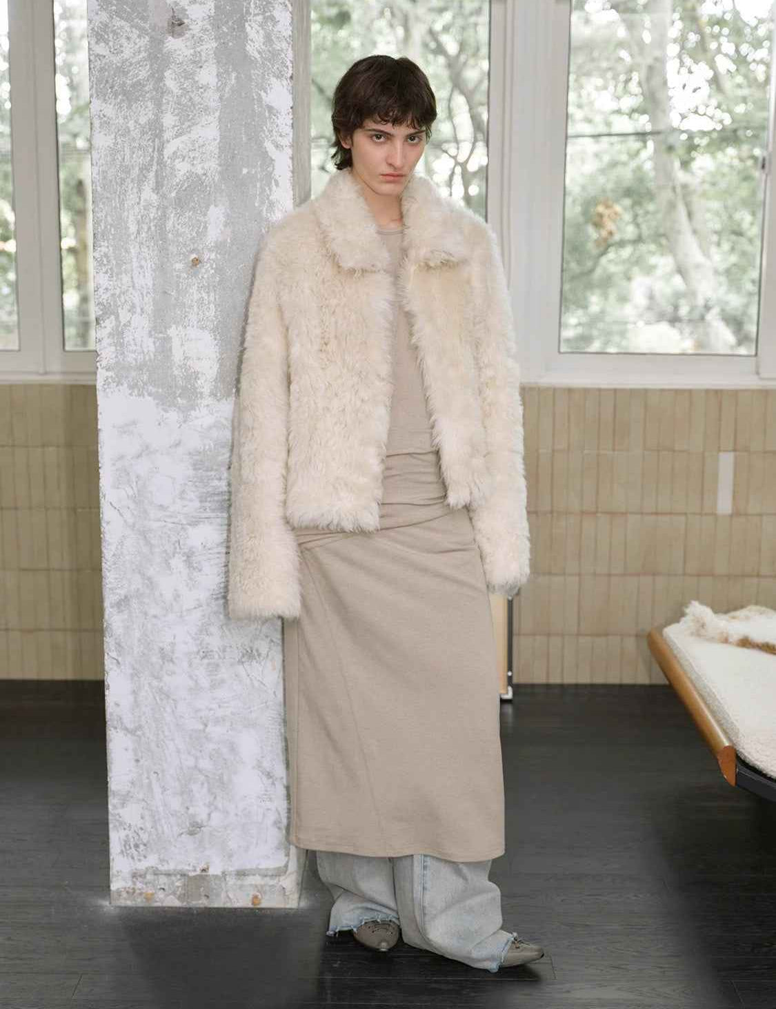 Fireladyfur Women's Soft & Warm Short Wool Sheepskin Coat“Blackmoon Berlin” - variant_title